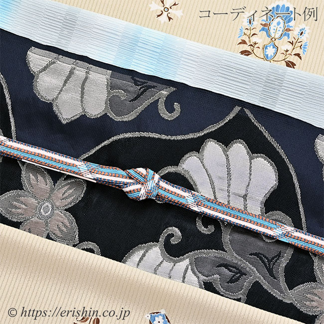 洛風林 九寸織名古屋帯（マグノリアの花/黒橡色）洛風林『着物・呉服