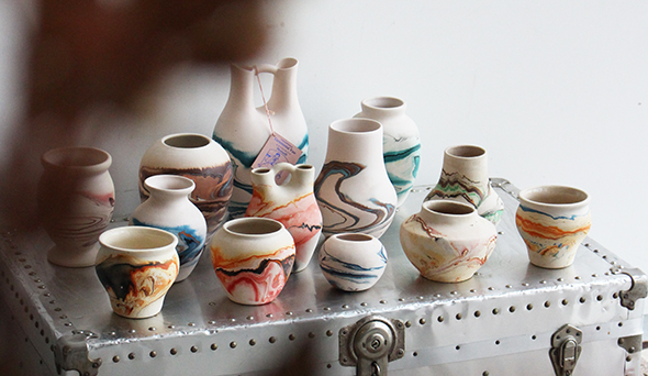 VINTAGE】Nemadji Pottery Flower Base ”Made In USA”を明日、2023年9