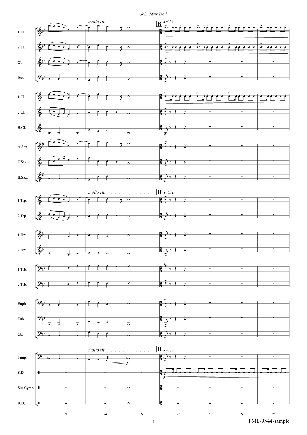 ジョン・ミューア・トレイル：樽屋雅徳 [吹奏楽小編成-レンタル譜