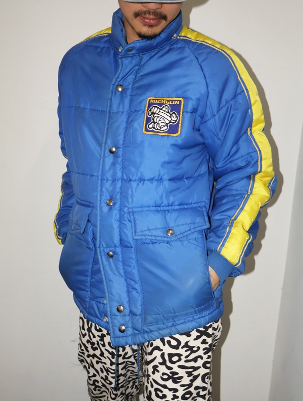 70s 70年代 ナイロンジャケット 青 ブルー ミシュランタイヤ