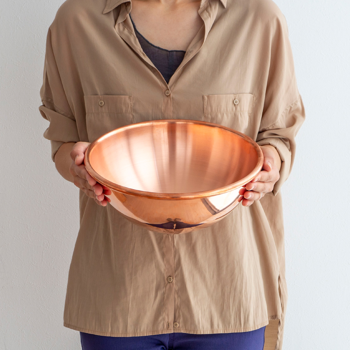 BAUMALU 銅のボウル 26cm 取っ手付き フランス製 ボウマル 銅製 内側錫