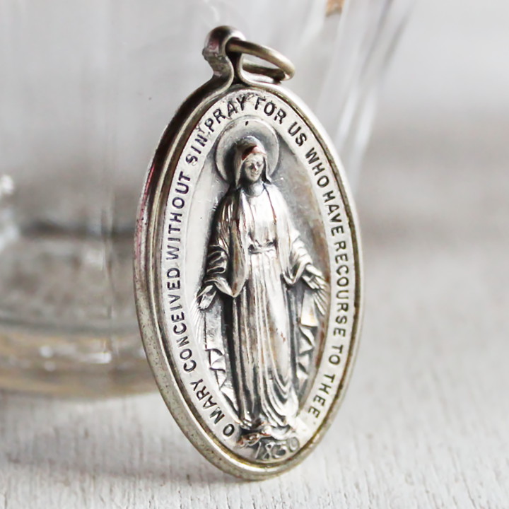 ヴィンテージ不思議のメダイ無原罪の聖母マリアメダイ｜アンティーク