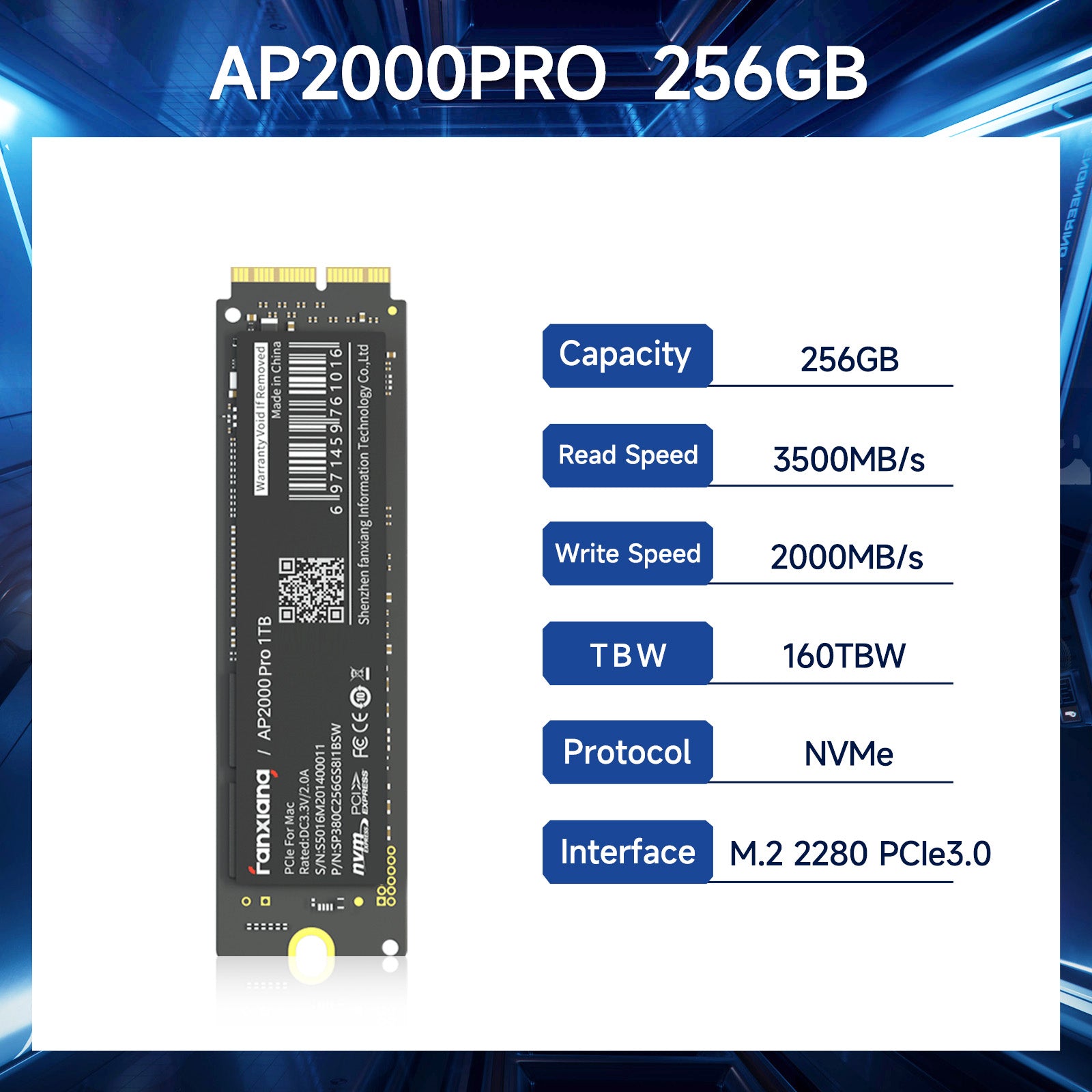 Fanxiang AP2000Pro PCIe3x4 NVMe M.2 SSD for Mac – FanXiang