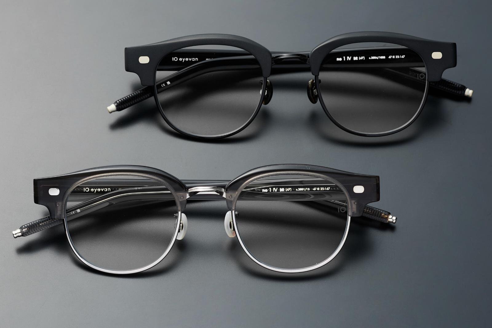 10 アイヴァン”極太”フレームのサーモントアイウェア、墨×漆器のような