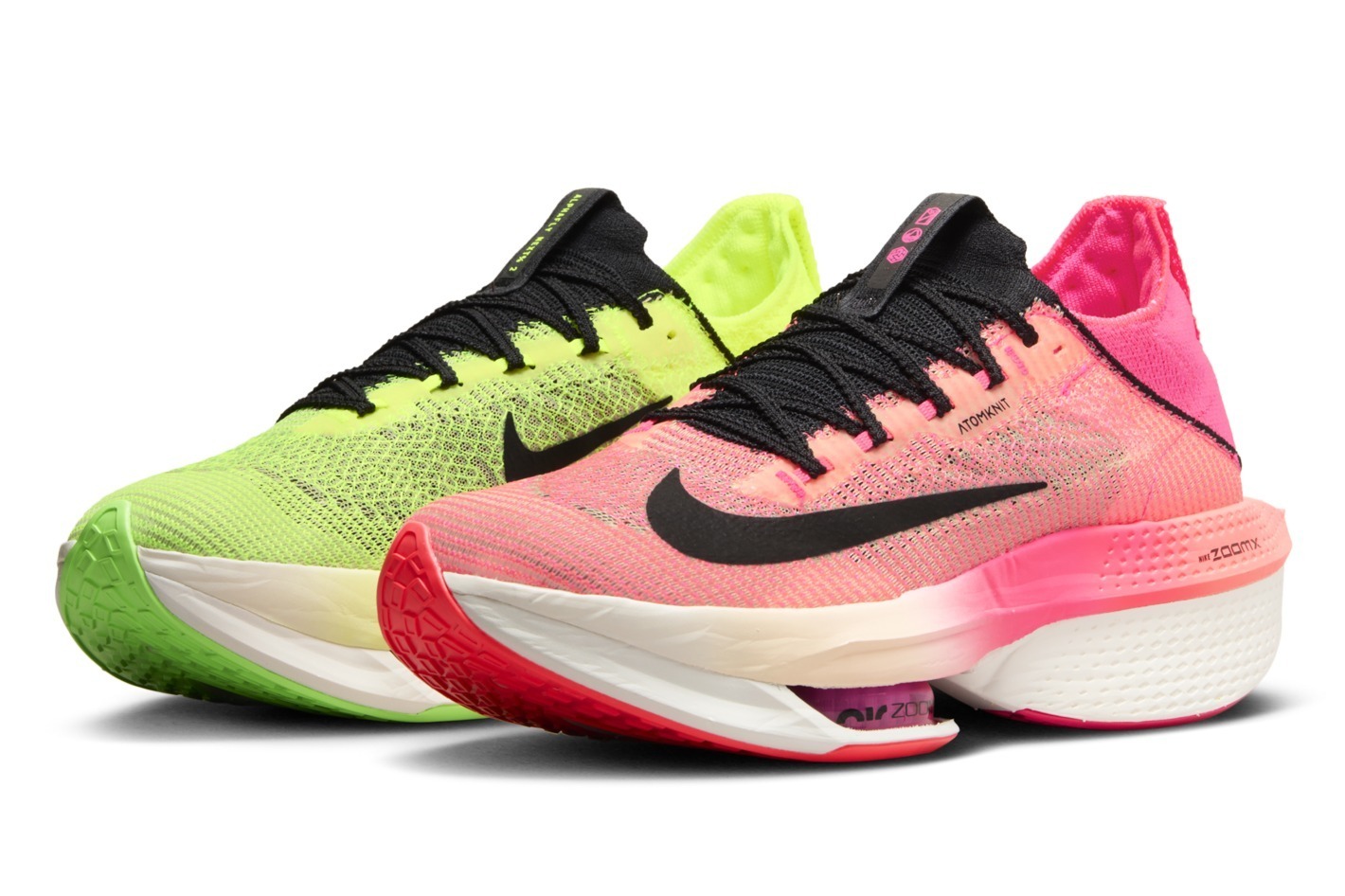ナイキ23-24年“駅伝”シューズ、鮮やかピンク×ネオンカラーの「アルファ
