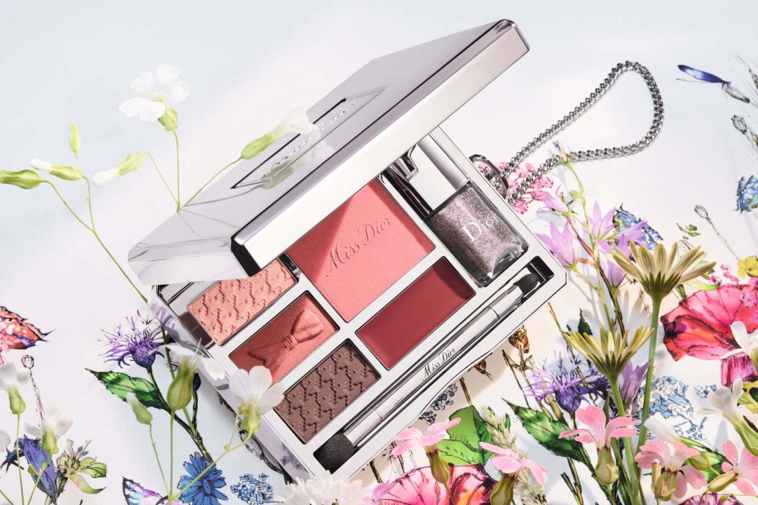 ディオールの名香「ミス ディオール」着想メイクパレット、千鳥格子柄