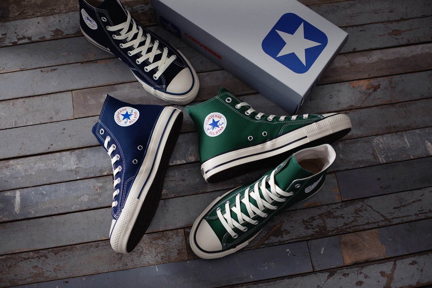 コンバース「オールスター」生成りテープの80年代ヴィンテージ風