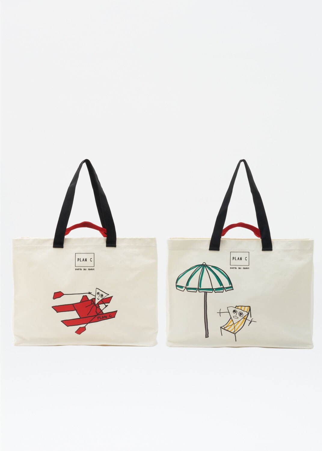 プラン シー“夏のビーチ”描くカラフルなポーチやバッグ、陽気な