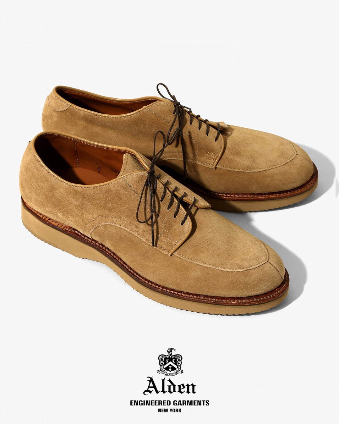 エンジニアド ガーメンツ×オールデンの革靴、スエードや“老舗タンナー