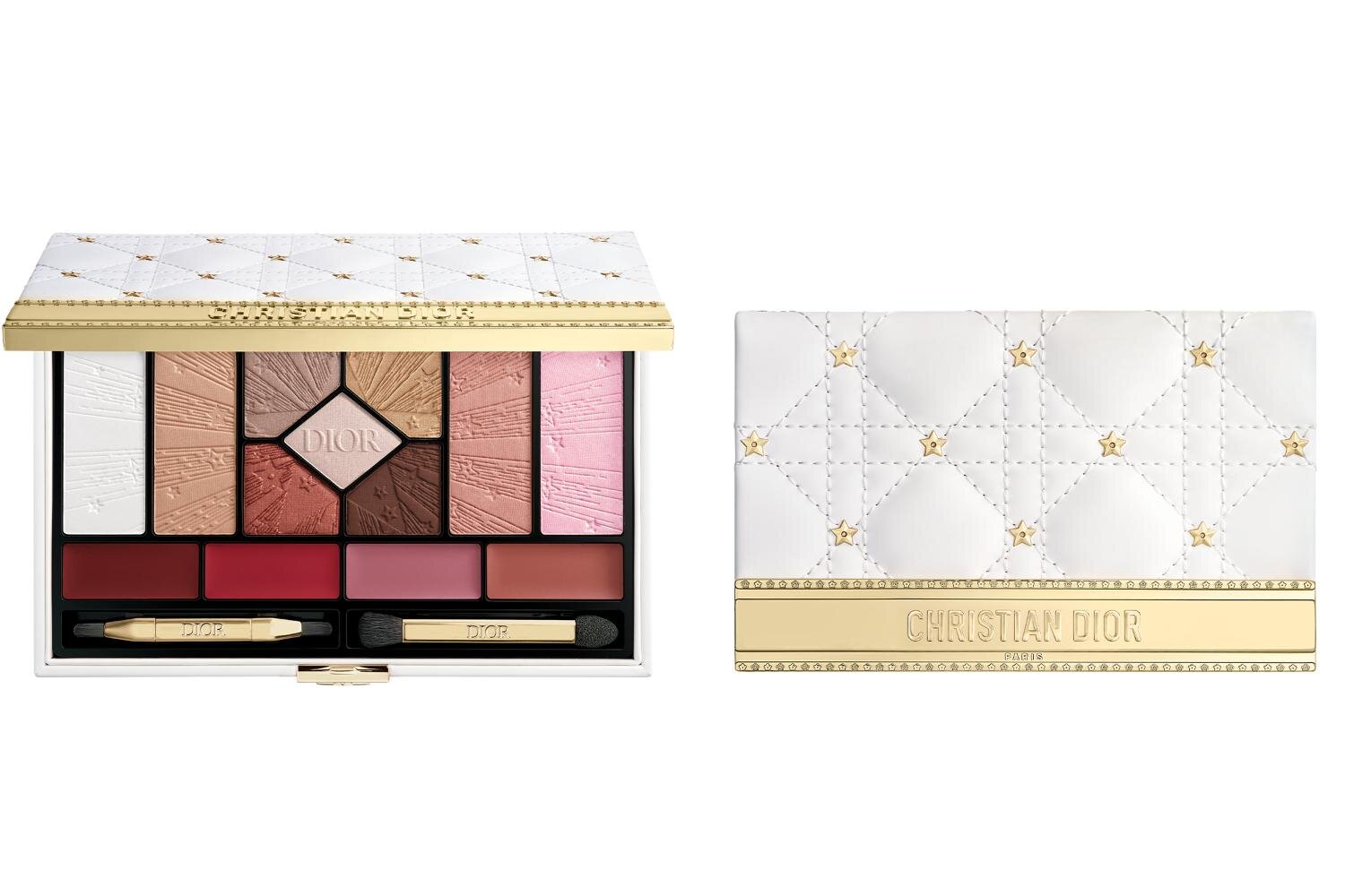 ディオール25年クリスマスコスメ、“星×カナージュ”パケの5色アイ