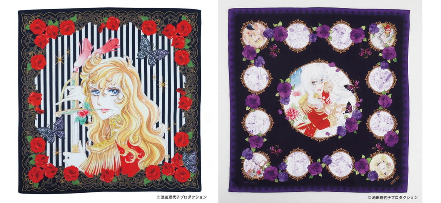 アナ スイ『ベルサイユのばら』コラボハンカチ、“薔薇”モチーフに囲ま