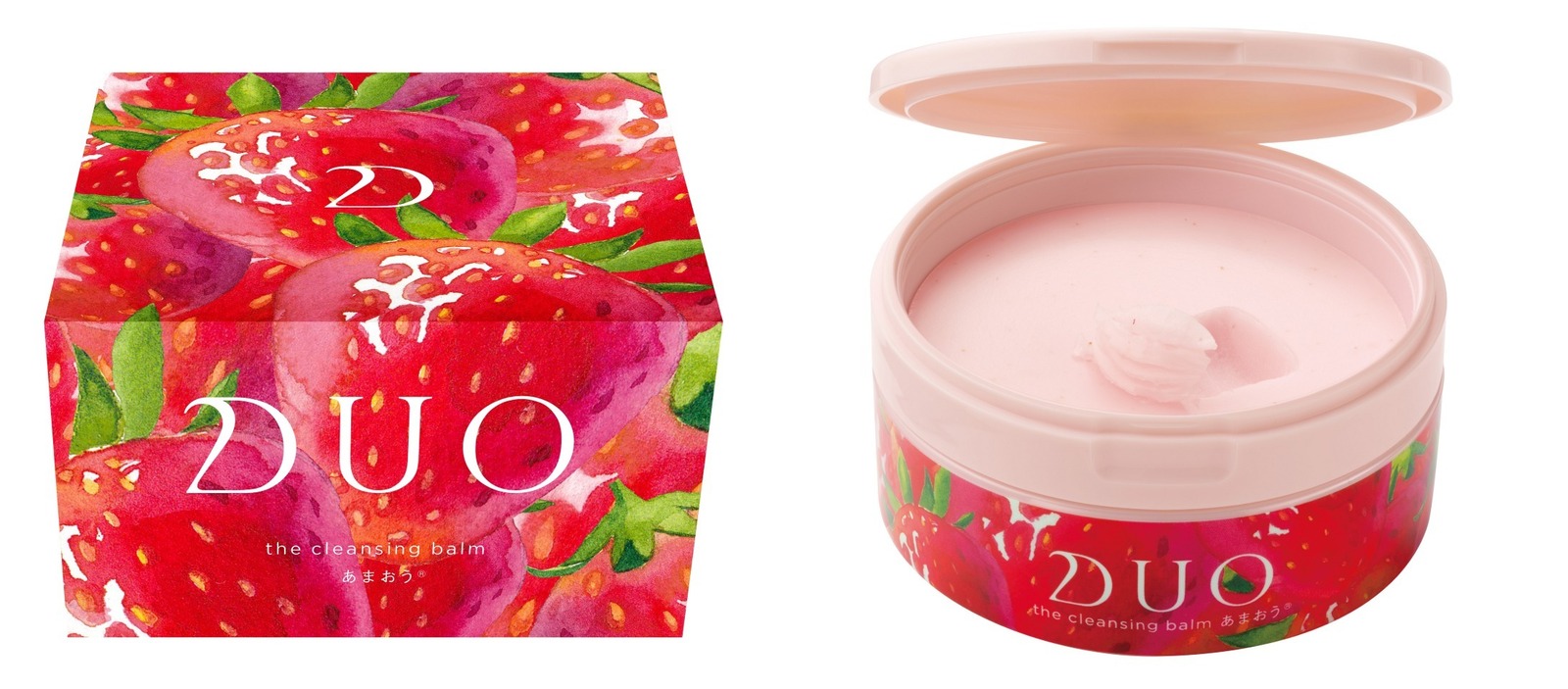 デュオ「あまおう」苺の限定クレンジングバーム、つぶつぶスクラブで
