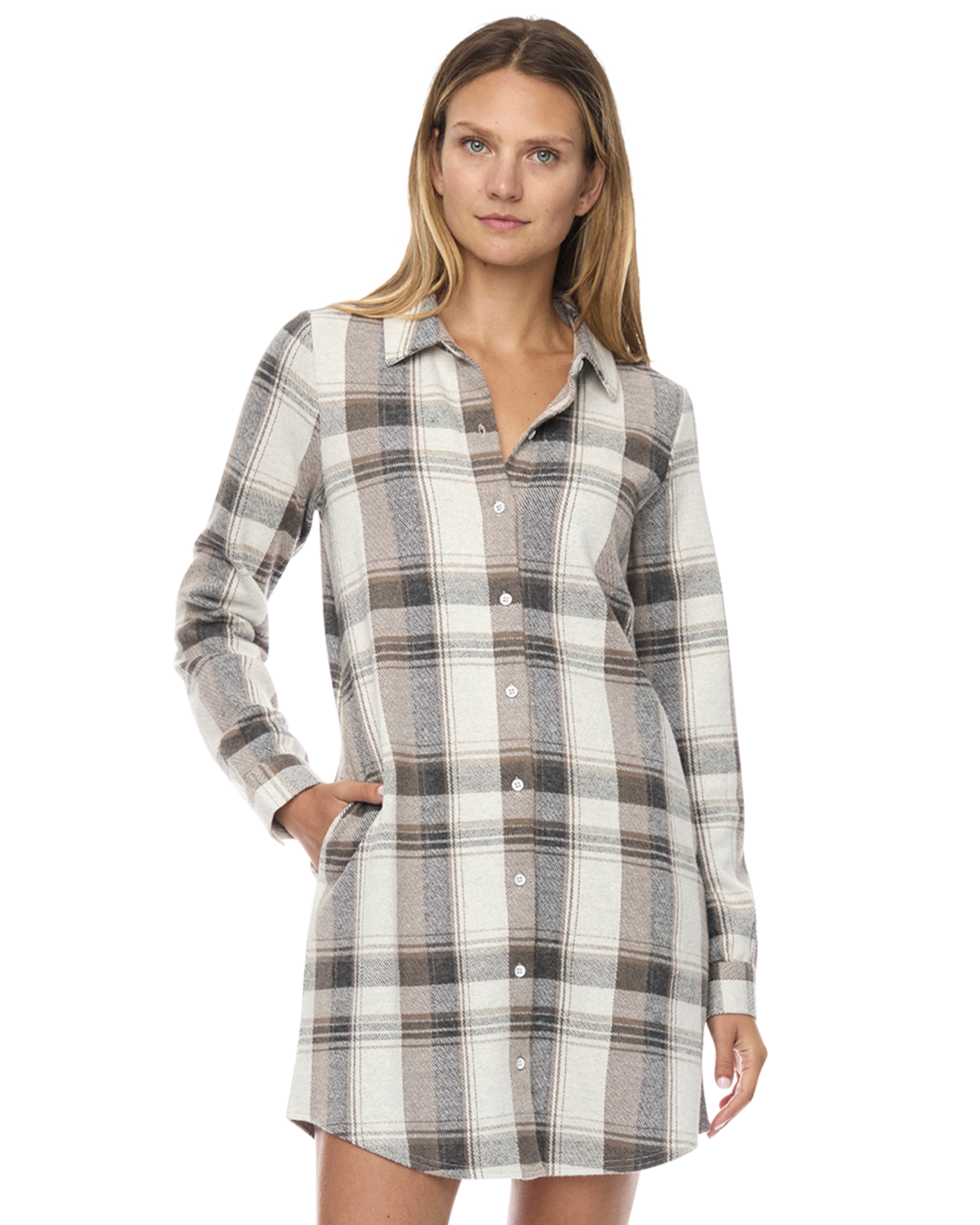 HERO STRETCH FLANNEL MINI DRESS – Flag & Anthem