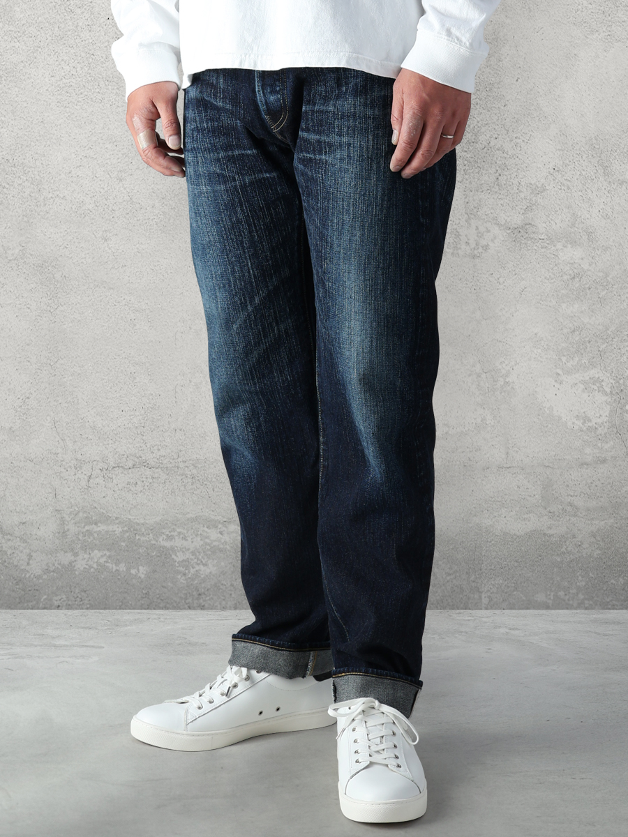 左綾ジンバブエコットン レギュラーテーパード ジーンズ エイジング