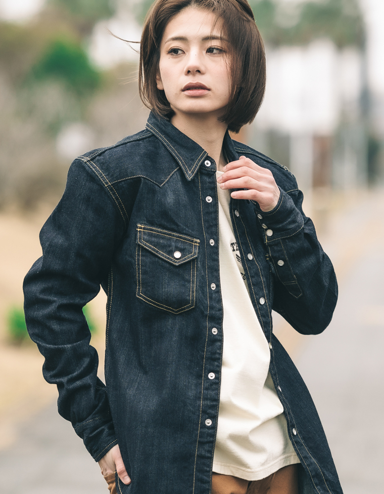 10oz デニム ウエスタンシャツ FN-SDW-001L | THE FLAT HEAD