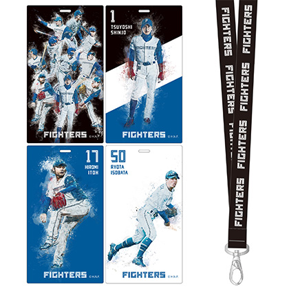 ファイターズトリコロールカラーを使用した「キービジュアルグッズ