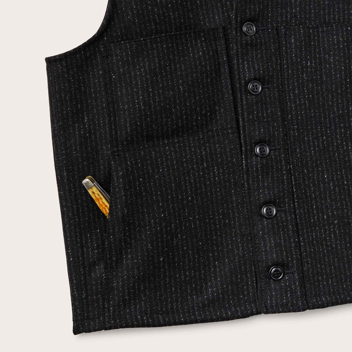 Mackinaw wool vest by Filson | Black charcoal / rop (Grey)