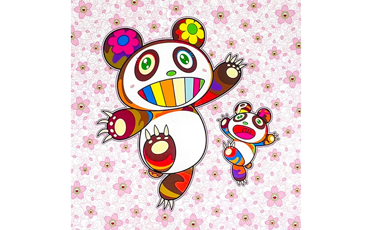 桜吹雪の中のパンダの親子』村上隆／Takashi Murakami | 絵画・アート