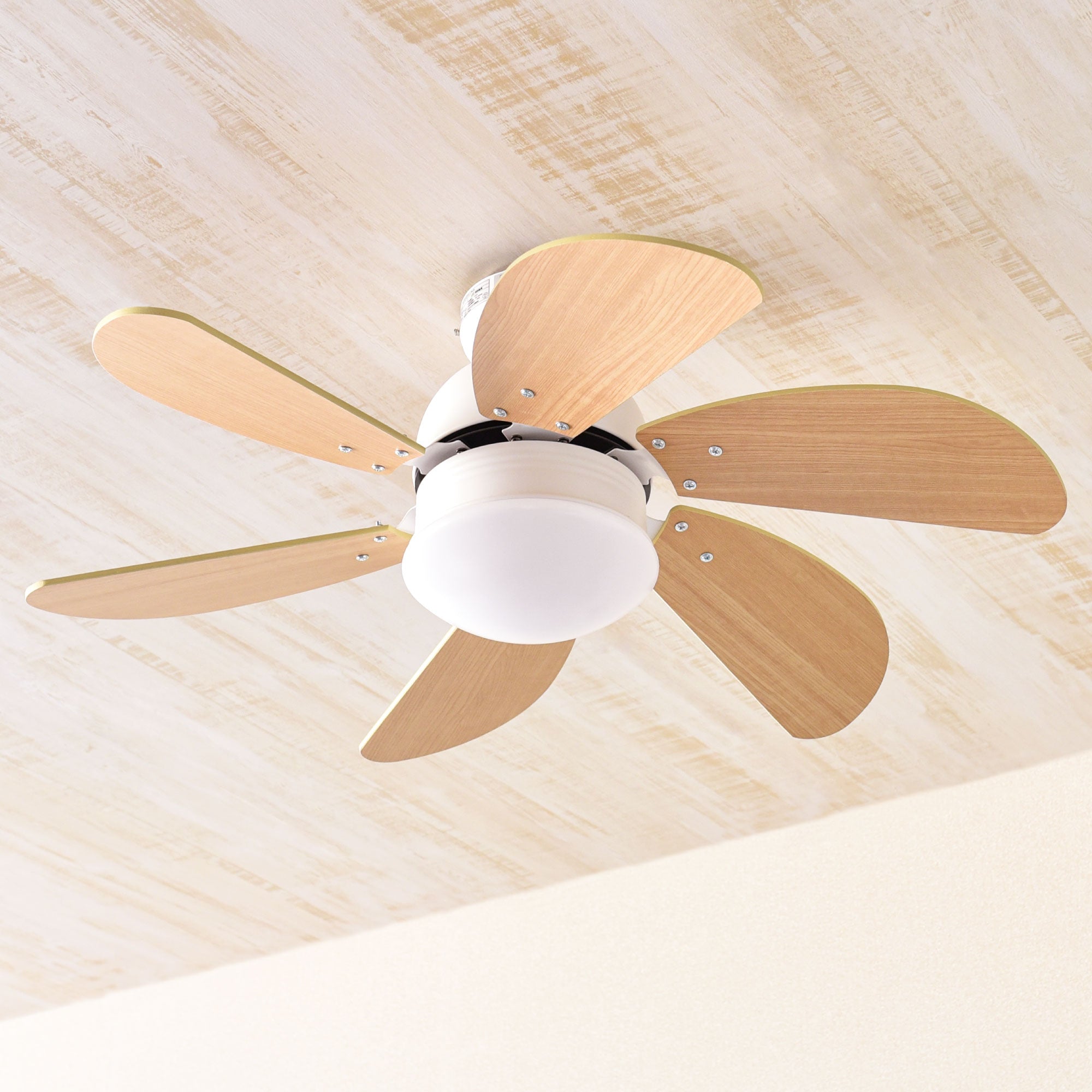 あす着] シーリングファンライト 傾斜天井対応 LED リモコン付き DC