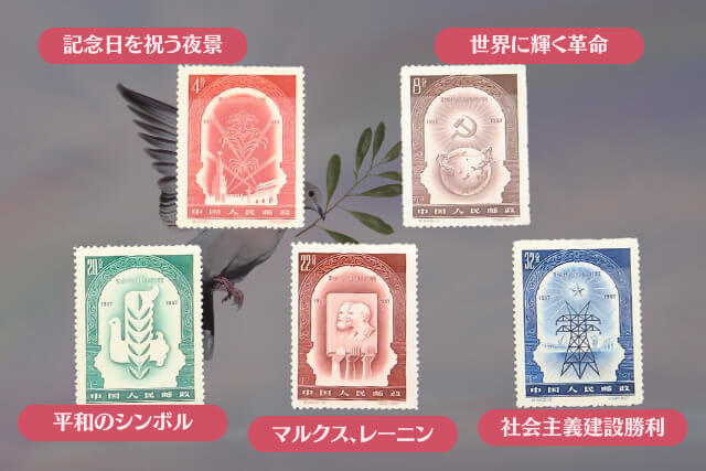 中国切手】社会主義十月革命40周年の特徴、切手価値や買取市場について