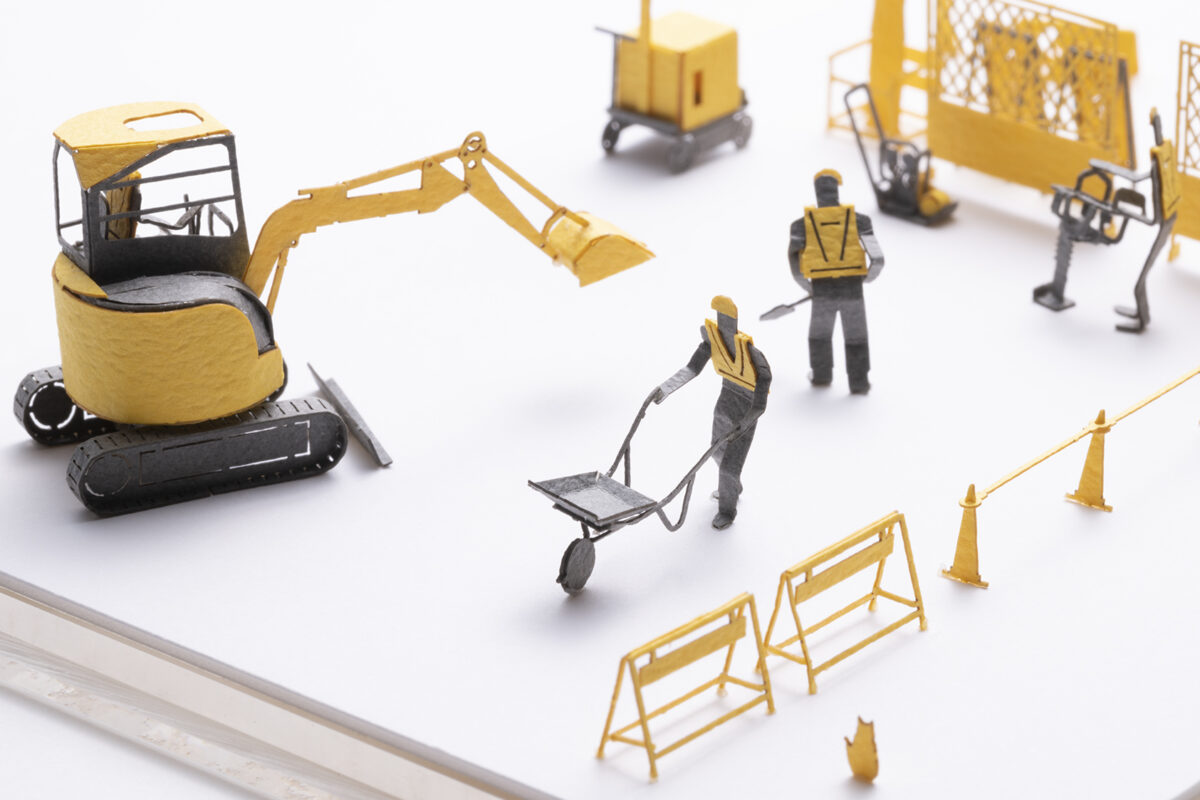 新製品】1/100建築模型用添景セットNo.96 道路工事編 | 新製品 | 紙工