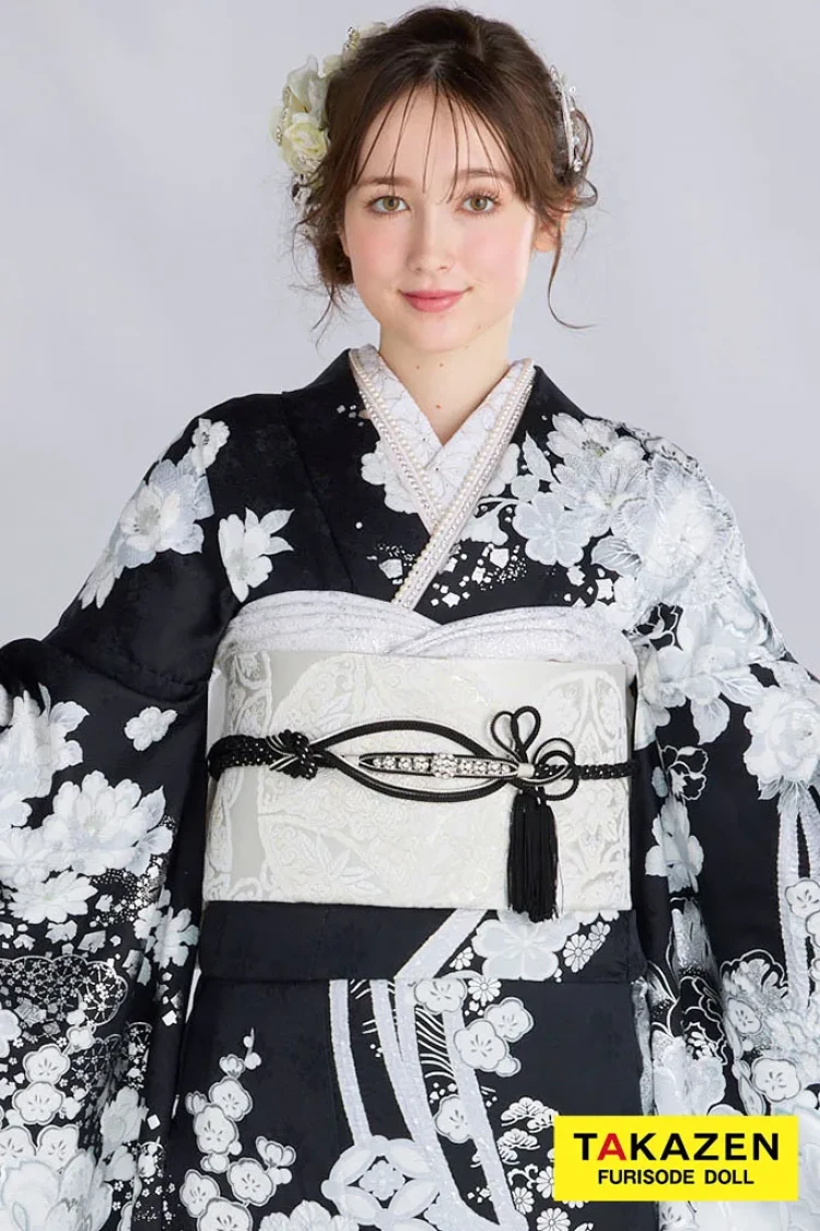 最新作高級古典 黒/白/シルバー 和柄 関芳 最高級金彩刺繍絞り友禅