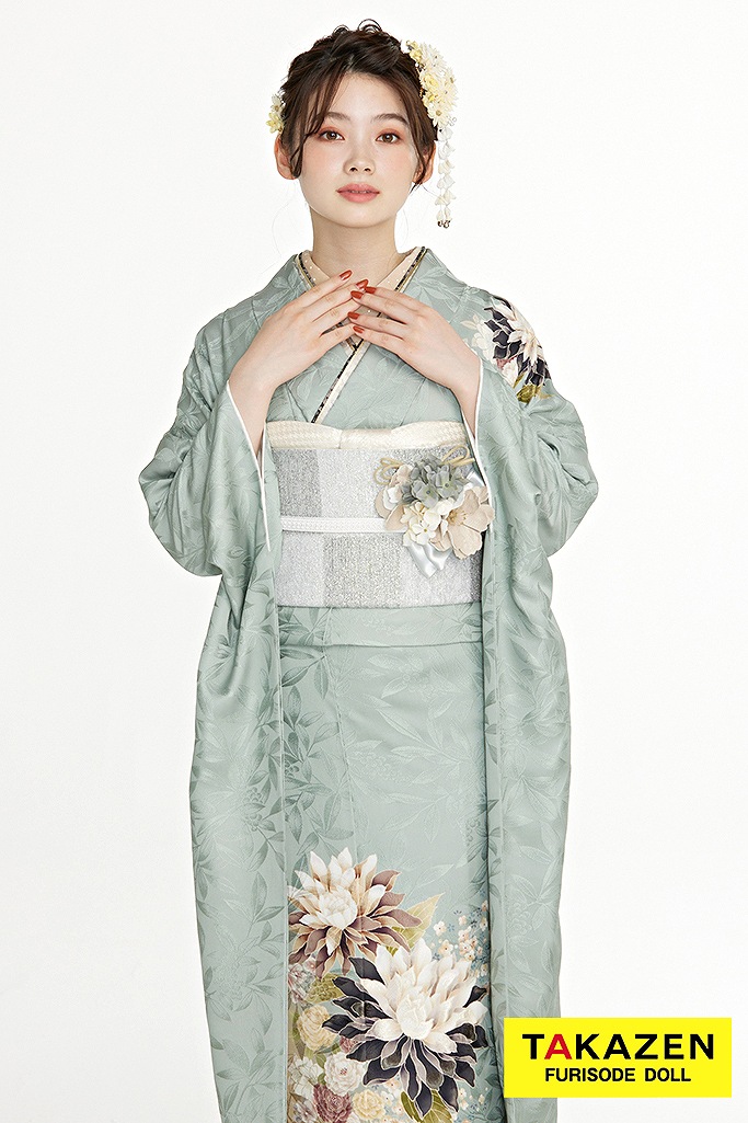 正統派古典 くすみグリーン/淡色 大人っぽいシック 低身長さんにも