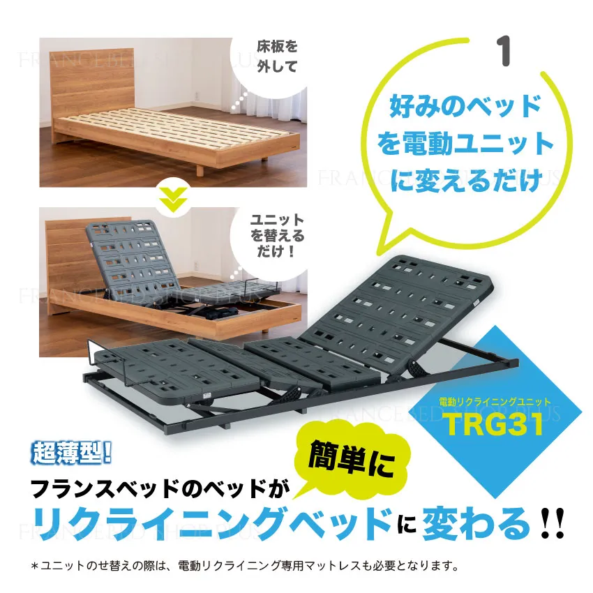 フランスベッド 薄型電動ベッド 電動ユニット単体 TRG31N2(シングル