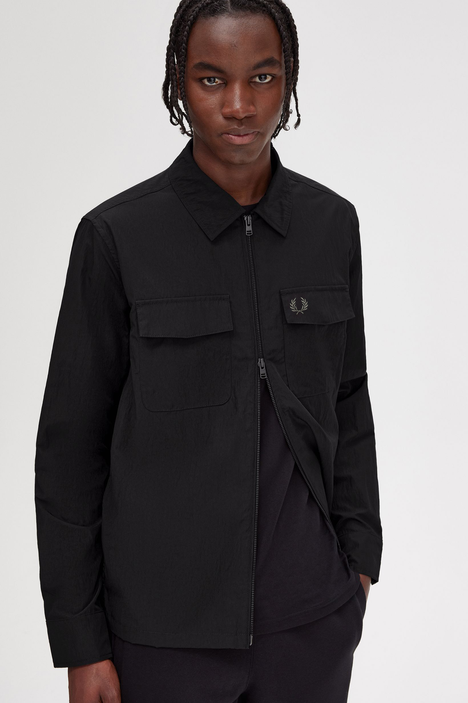 Zip Through Overshirt(M 236：BLACK): | FRED PERRY JAPAN | フレッド