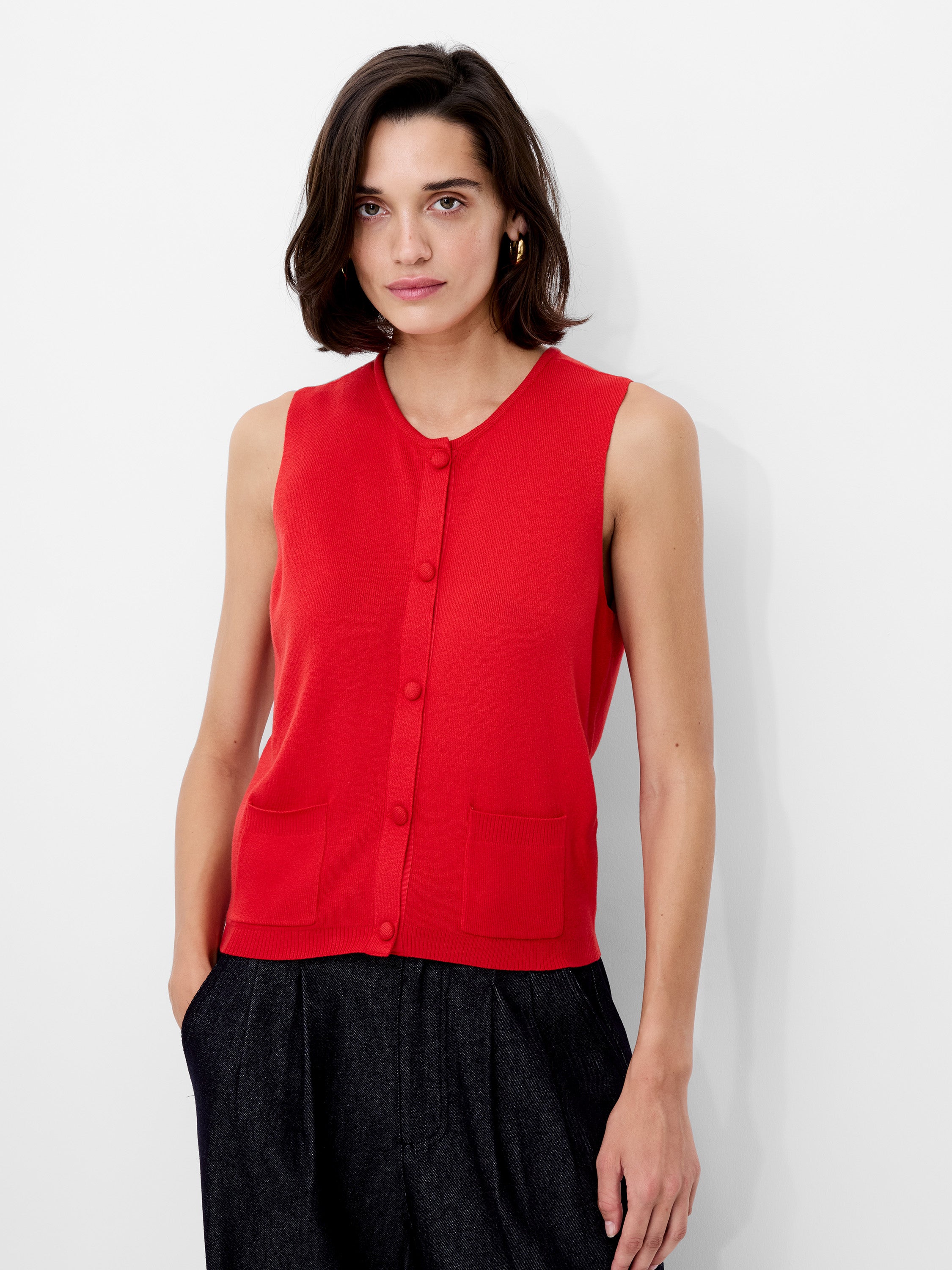 Cosysoft Knit Vest Mars Red | French Connection UK