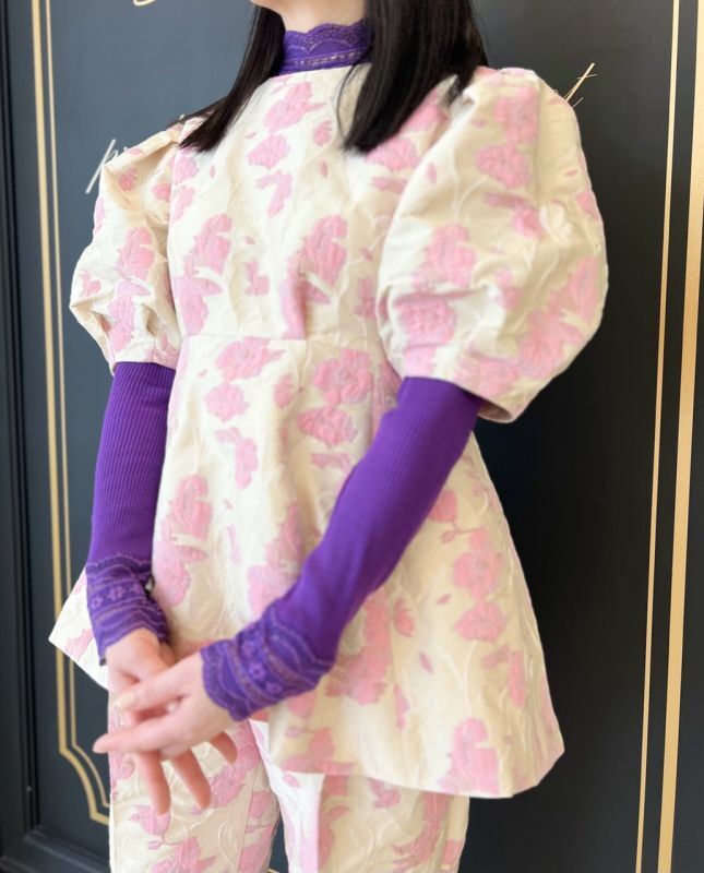 leur logette ルールロジェット Flower jacquard top