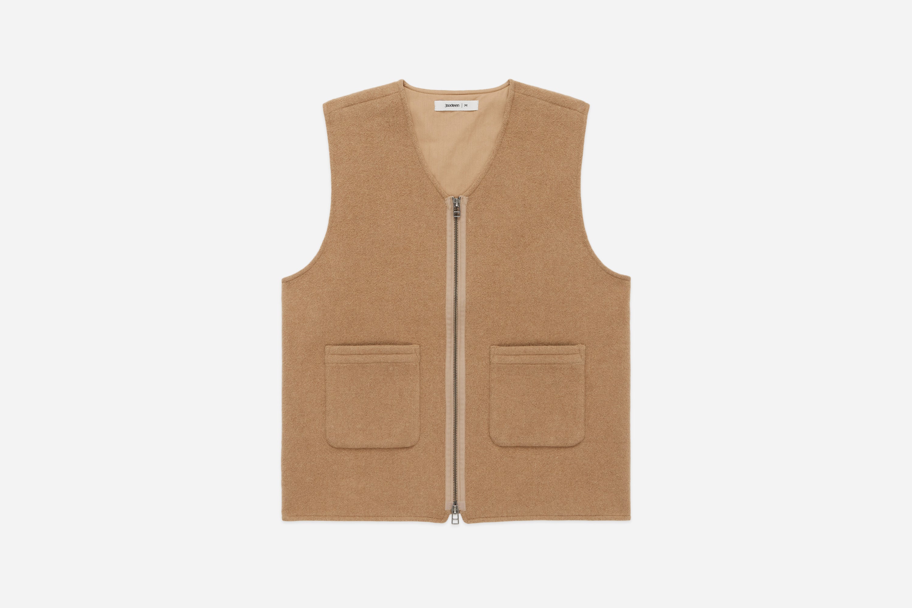 Zip Vest ~ Coyote Wool/Cashmere – 3sixteen