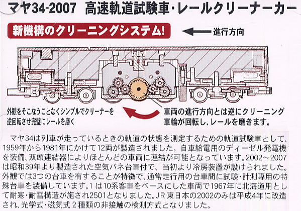 マヤ34 2007 高速軌道試験車・レールクリーナーカー (鉄道模型