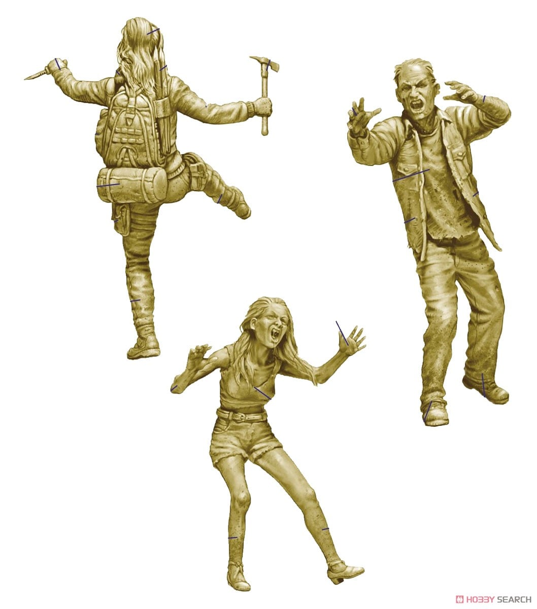 ゾンビハンター・女性1体+襲いかかる男女ゾンビ2体・ゾンビランド