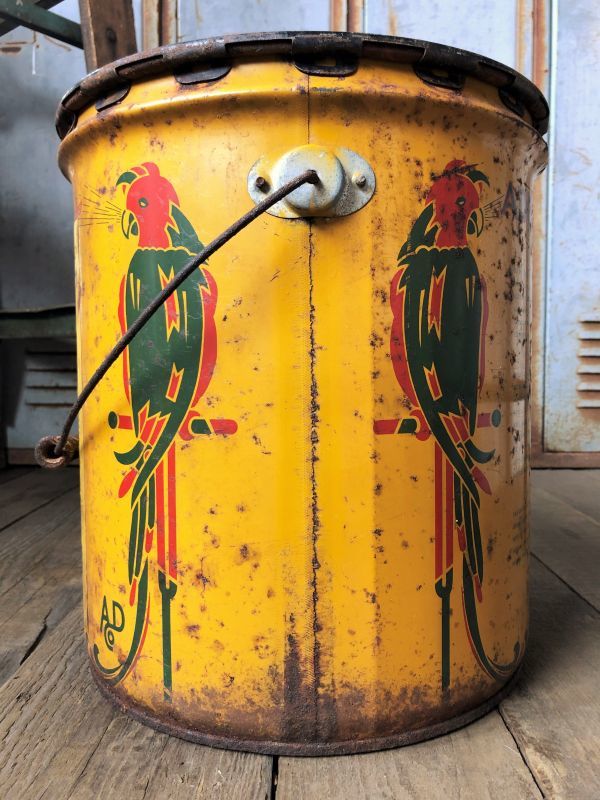 Vintage ADCO SOAP PARROT Motor Gas Oil 5 Gallon Can (B134