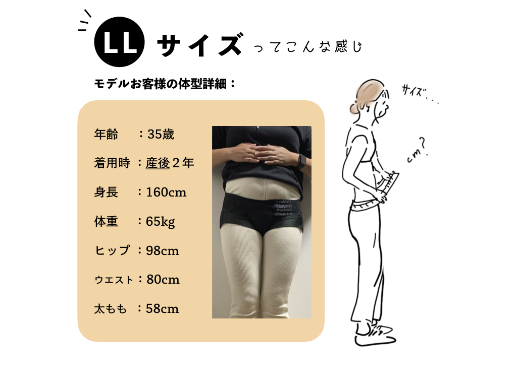 フィットキープ2骨盤ベルト：LLサイズの着用感モデルIさん | CLOVERC