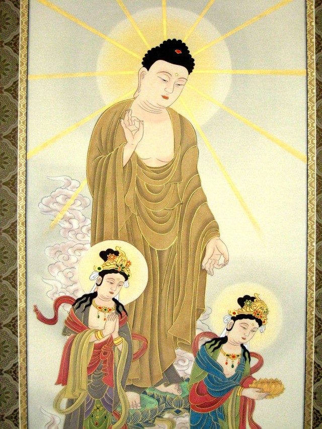 掛け軸 阿弥陀三尊仏◇岩本寿官（真作・新品）