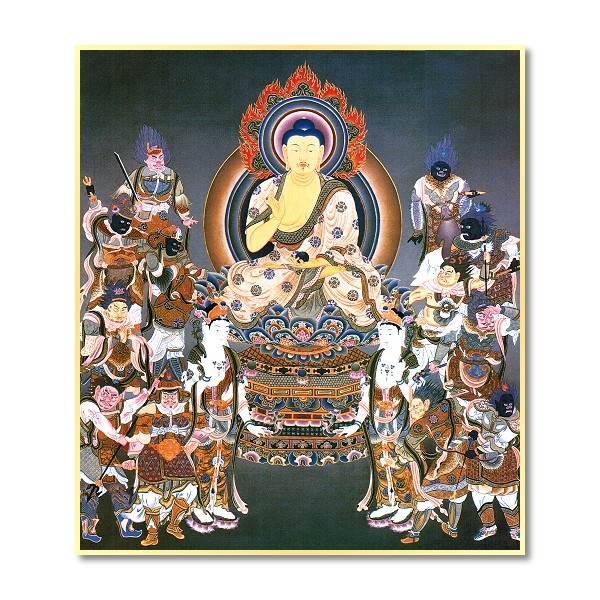 仏画色紙 薬師如来十二神将 - 香老舗 高野山大師堂