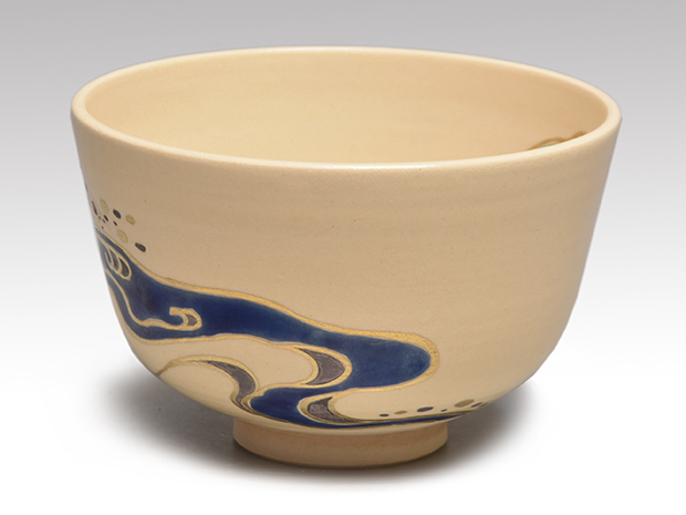 anko 鈴木清安作 色絵金彩 仁清菖蒲文数茶碗十客共箱