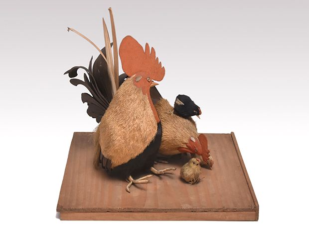 毛植人形 鶏とひよこ 江戸後期 日本人形の世界展出展作 浅原革世氏旧蔵