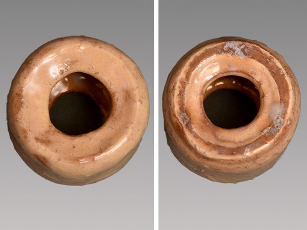 十三代 田原陶兵衛（造）萩焼つくね蓋置 共箱 | 古美術ささき