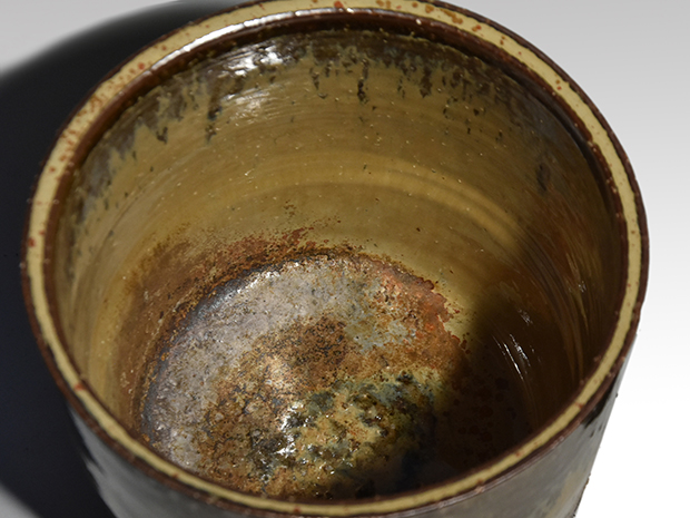 萩灰被寸胴水指 十三代 坂田泥華(作) 共箱 誂え塗蓋 | 古美術ささき