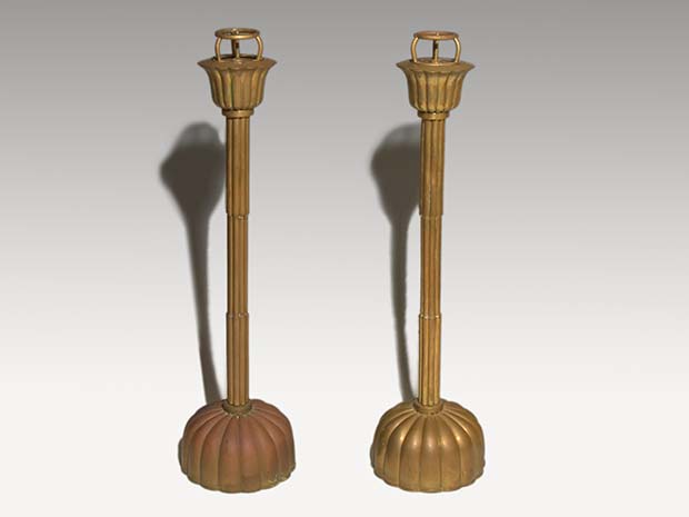 菊型燭台 一対(2個) 江戸末頃 | 古美術ささき