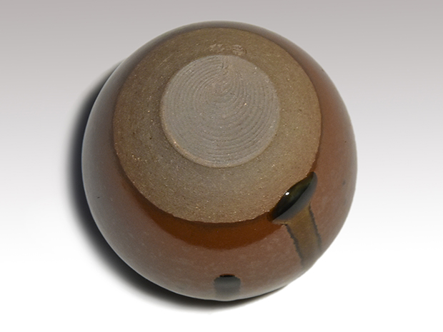 高取焼 茶入 高取喜恵(作) 共箱 象牙蓋 仕覆（江戸和久田金襴）遠州七