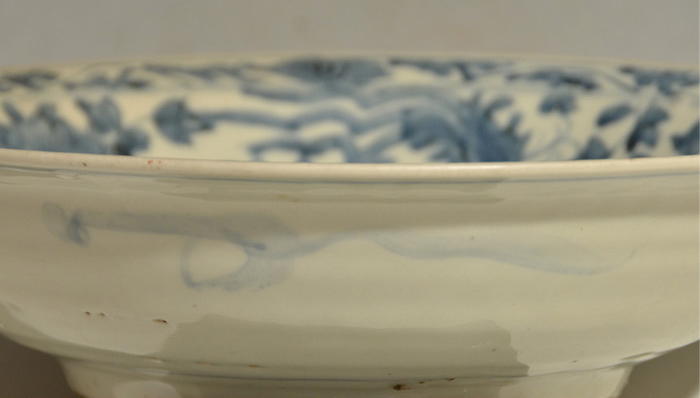 呉須染付鳳凰に花文大皿 中国明時代末頃 漳州窯作 | 古美術ささき