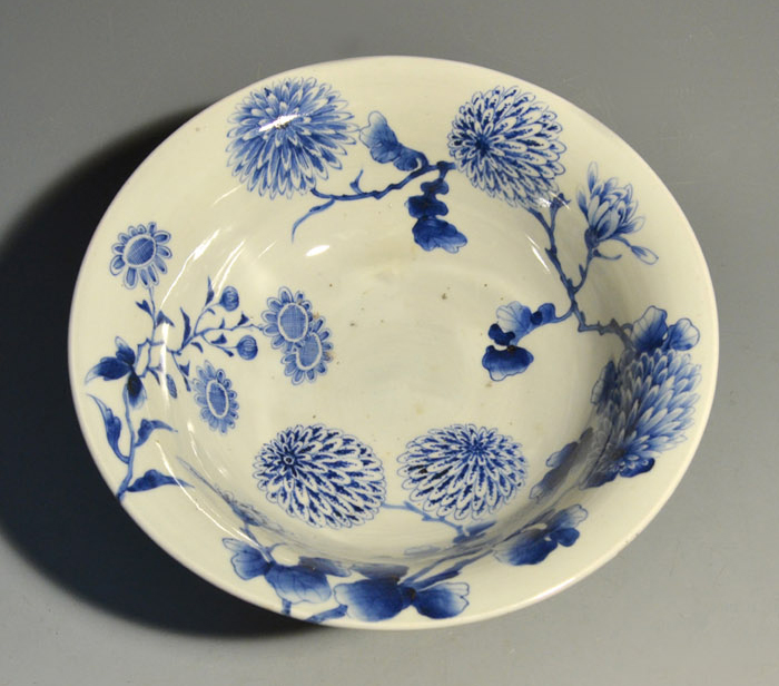 古伊万里染付 菊図 台鉢 | 古美術ささき