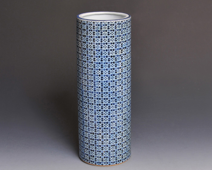 北出塔次郎(作) 色絵 更紗図 花生 共箱 名品です 未使用 | 古美術ささき