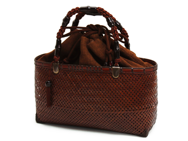 竹かごバッグ 透かし網代/木綿 - 竹籠バッグ - 定番商品 - 公長齋小菅