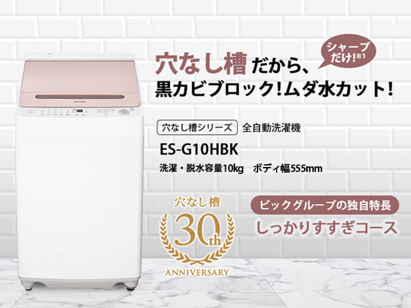 シャープ SHARP 全自動洗濯機 洗濯10.0kg ピンク系 ES-G10HBK の通販