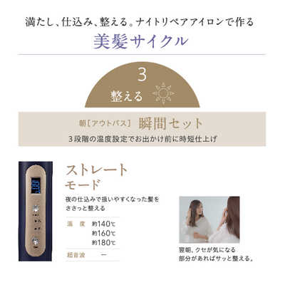 ヤーマン ナイトリペアアイロン 超音波トリートメント 50℃～180℃ 充電